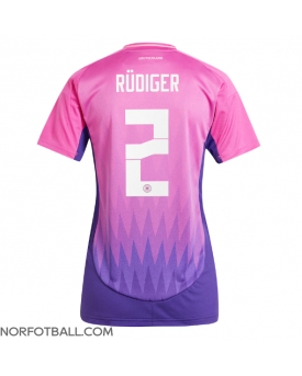 Billige Fotballdrakt Tyskland Antonio Rudiger #2 Replika Bortedrakt Dame EM 2024 Kortermet